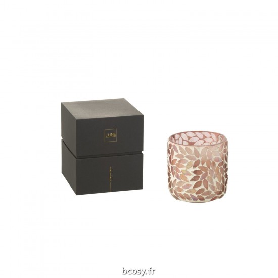 J-Line J Line bougies parfumées Jolipa Bougie Parfumee Tender Rose Cire Rose Small 50 Heures.