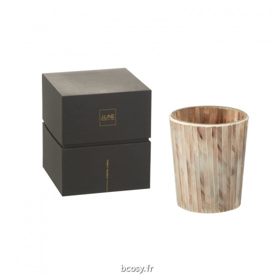 J-Line J Line bougies parfumées Jolipa Bougie Parfumee Noa Tender Rose Rose Medium 55 Heures.