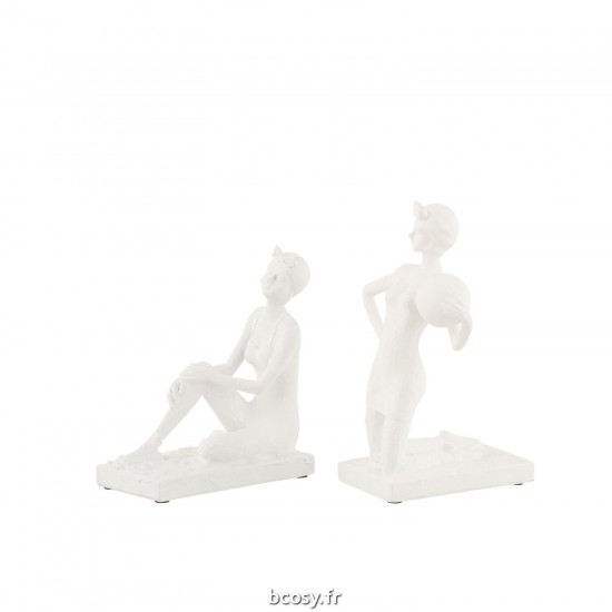 J Line Femme Maillot Poly Blanc JLine 40308 by Jolipa 40308 Assortiment de 2 pcs.