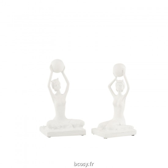 J Line Femme Maillot Ballon Poly Blanc JLine 40309 by Jolipa 40309 Assortiment de 2 pcs.