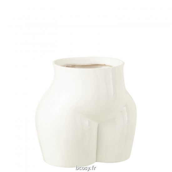 J Line Vase Femme Haut Etain Brillant Blanc JLine 40526 by Jolipa 40526.