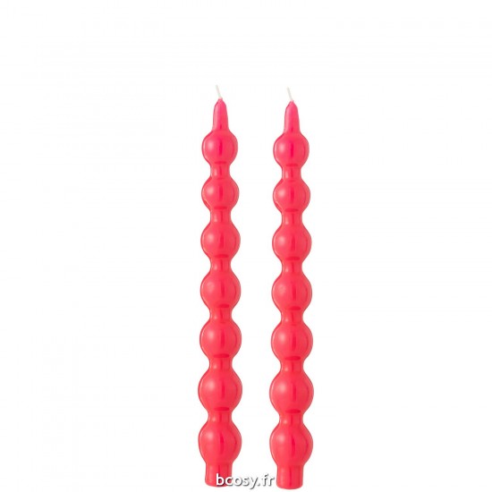 J-Line J Line bougies Jolipa Boite 2 Bougies Calebasse Fuchsia 5H.