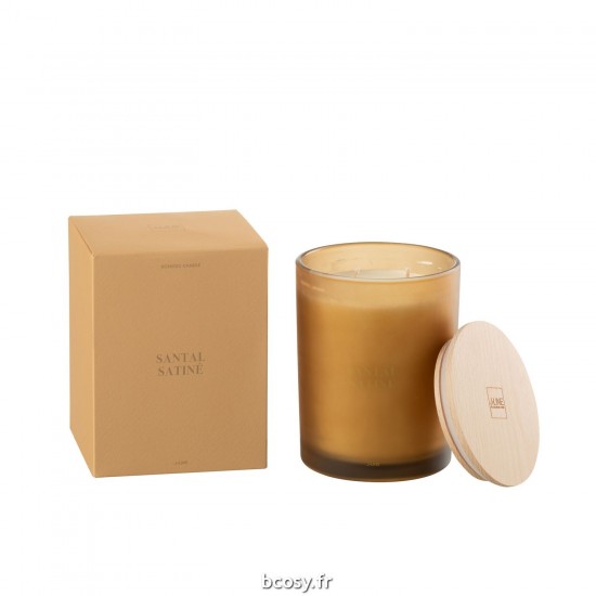 J-Line J Line bougies parfumées Jolipa Bougie Senteur Accords Essentiels Santal Satiné 52H.