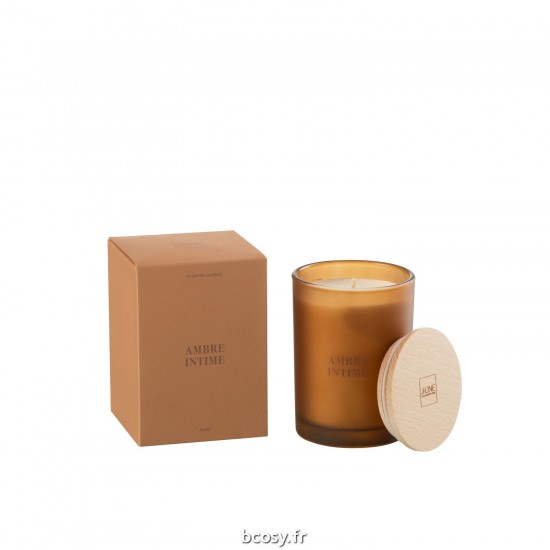 J-Line J Line bougies parfumées Jolipa Bougie Senteur Accords Essentiels Ambre Intime 38H.