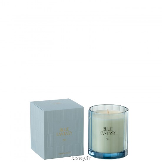 J-Line J Line bougies parfumées Jolipa Bougie Senteur Blue Fantasy Verre 30 Heures.