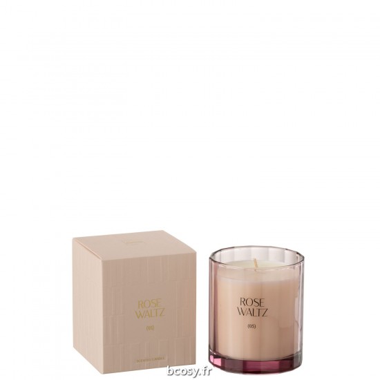 J-Line J Line bougies parfumées Jolipa Bougie Senteur Rose Waltz Verre 30 Heures.