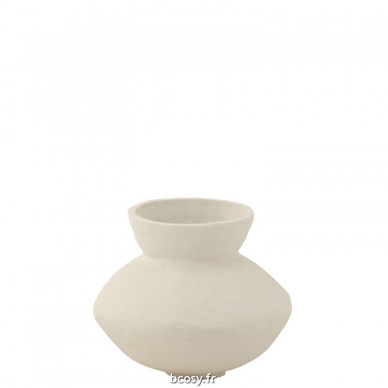 J Line Pot Col Papier Mache Blanc JLine 40840 by Jolipa 40840.