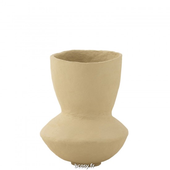 J-Line J Line Vase déco Vases déco Jolipa Pot Archaique Papier Mache Naturel Large.