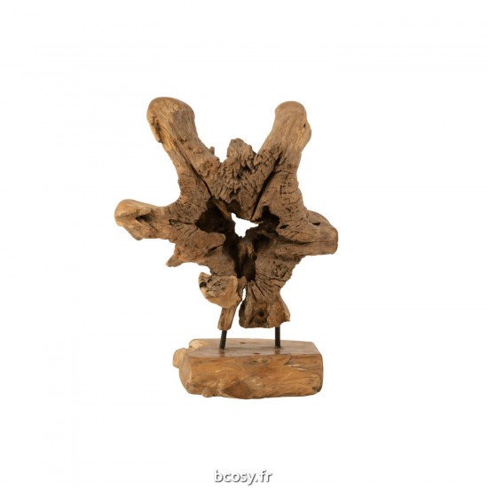 J-Line J Line abstrait Jolipa Deco Racine Debout Teck Naturel.