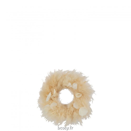 J Line Couronne Plantes Sechees Feuilles Naturel Small JLine 41614 by Jolipa 41614.