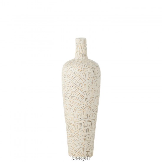 J Line Vase Lauwra Ciment Blanc Medium JLine 42293 by Jolipa 42293.