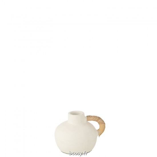 J Line Vase Pot Leo Terracotta Blanc Naturel JLine 42367 by Jolipa 42367.