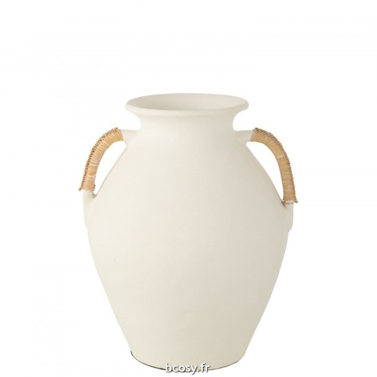 J-Line J Line vases Jolipa Vase Leo Terracotta Blanc Naturel.
