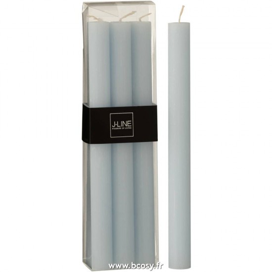 J-Line J Line bougies Jolipa Boite 6 Bougies Bleu Clair 9H.