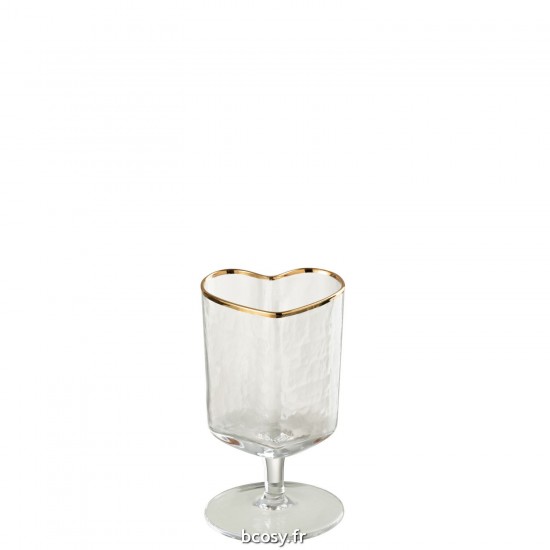 J Line Verre A Vin Coeur Verre Or Transparent JLine 42476 by Jolipa 42476.