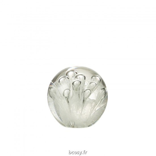J Line Presse Papier Bulles Verre Blanc Medium JLine 42629 by Jolipa 42629.
