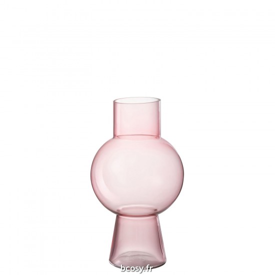 J Line Vase Boule Verre Rose Cl M JLine 42641 by Jolipa 42641.