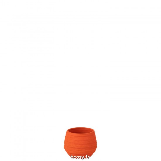 J Line Cachepot Fiesta Ceramique Orange Small JLine 43013 by Jolipa 43013.
