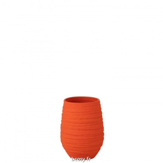J Line Vase Fiesta Ceramique Orange Medium JLine 43015 by Jolipa 43015.