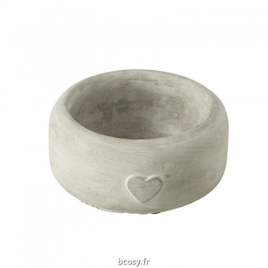 J-Line J Line cachepots de fleur Jolipa Cachepot Coeur Ciment Gris Large.