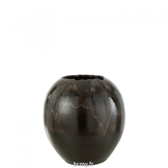 J Line Cachepot Ceramique Brun Medium JLine 43129 by Jolipa 43129.