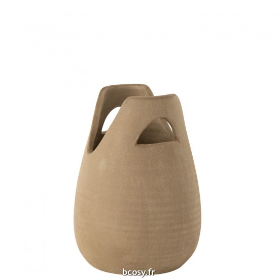J Line Vase Anse Ceramique Beige Small JLine 43140 by Jolipa 43140.