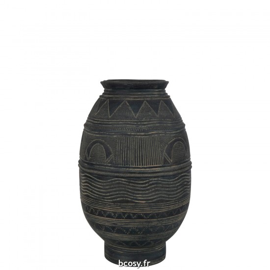 J Line Vase Crcche Cercle Ciment Noir Marron Large JLine 43254 by Jolipa 43254.