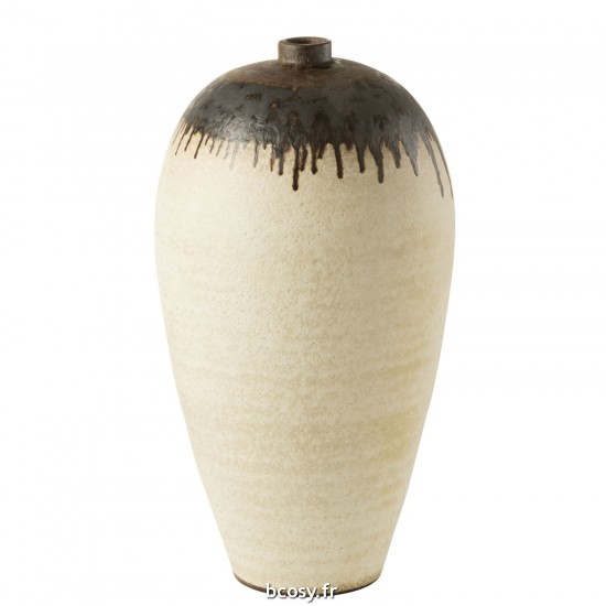 J-Line J Line Grands vases Grand vase Vases hauts Vase haut. Jolipa Vase Lombok Ceramique Beige Brun Large.