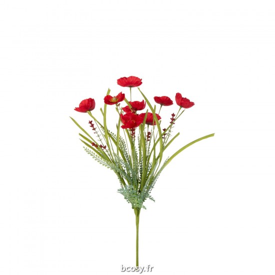 J-Line J Line Roses artificielles Jolipa Branche Poppy Artificiel Rouge.