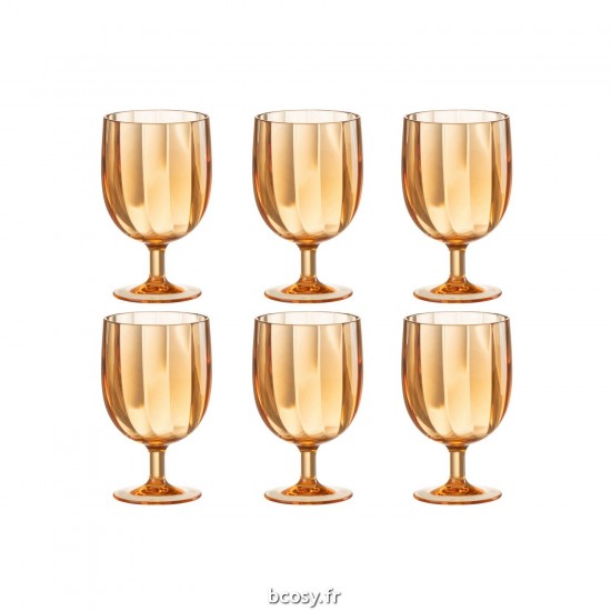 J Line Boite De 6 Veere A Vin Plastique Orange JLine 43946 by Jolipa 43946.