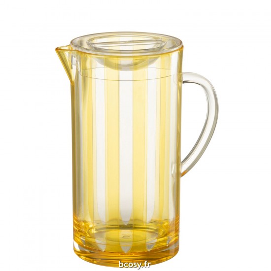 J-Line J Line Carafe Pichet Jolipa Cruche Melanie Plastique Jaune.