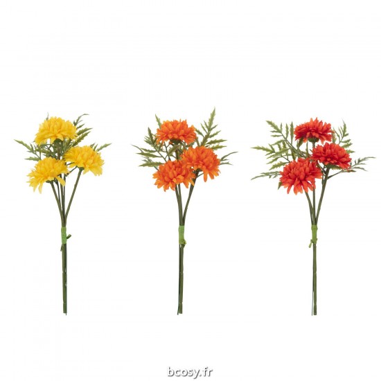 J Line Chrysantheme Bouquet Artificiel Mix JLine 43992 by Jolipa 43992 Assortiment de 3 pcs.