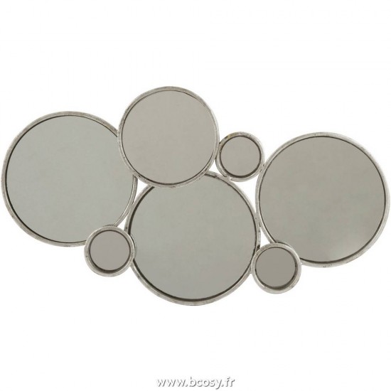 J Line Miroir 6 Ronds Metal Argent 60 Jline 5565 by Jolipa 5565