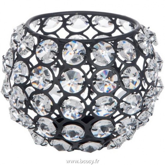 J Line Photophore Boule Verre Taille Fer Verre Noir Small Jline 56560 by Jolipa 56560