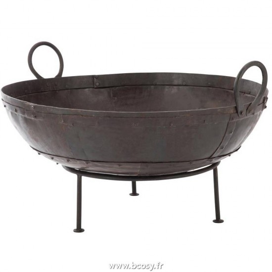 J Line Brasero Rond Fer Marron Jline 68896 by Jolipa 68896