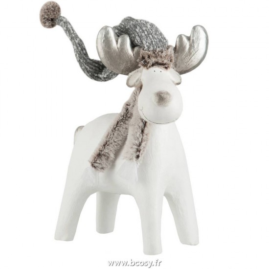 J Line Renne 4 Pattes Hiver Magnesie Gris Jline 75810 by Jolipa 75810