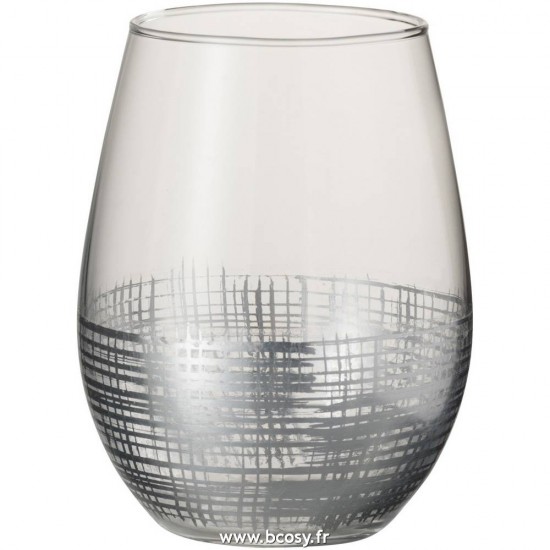 J Line Verre Grillage Boule Verre Argent Transparent Jline 86196 by Jolipa 86196 Assortiment de 4 pcs