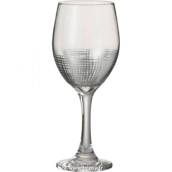 J Line Verre+Pied Grillage Verre Argent Transparent Jline 86197 by Jolipa 86197 Assortiment de 4 pcs