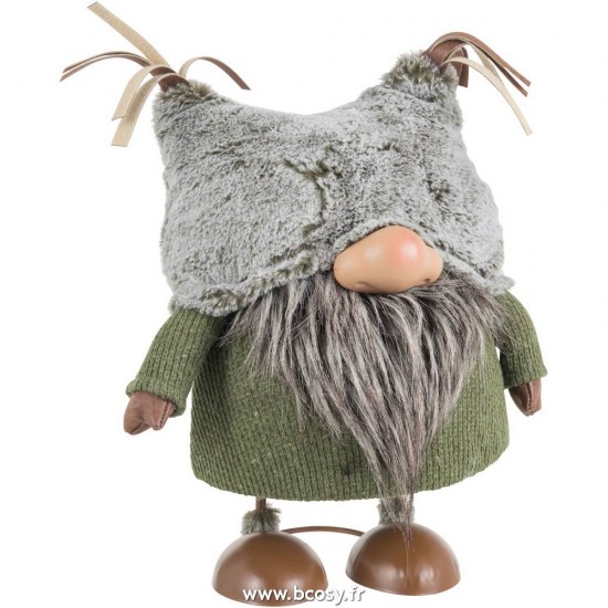 J-Line peres noël Jolipa Jline Nain Textile Vert Marron Large