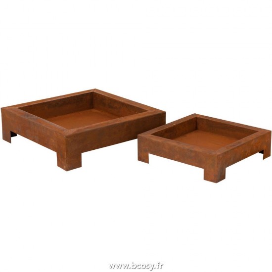 J Line Set De 2 Brasero Metal Rouille Jline 90177 by Jolipa 90177