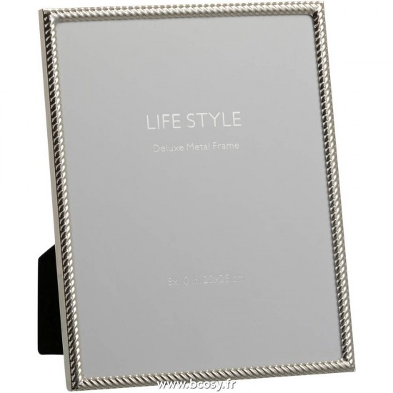 J-Line cadre cadres photo Jolipa Jline Cadre Photo Lignes Obliques 20X25 Metal Argent Large