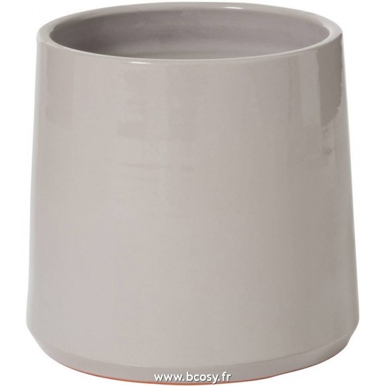 J Line Cachepot Rond Ceramique Gris Medium Jline 94117 by Jolipa 94117
