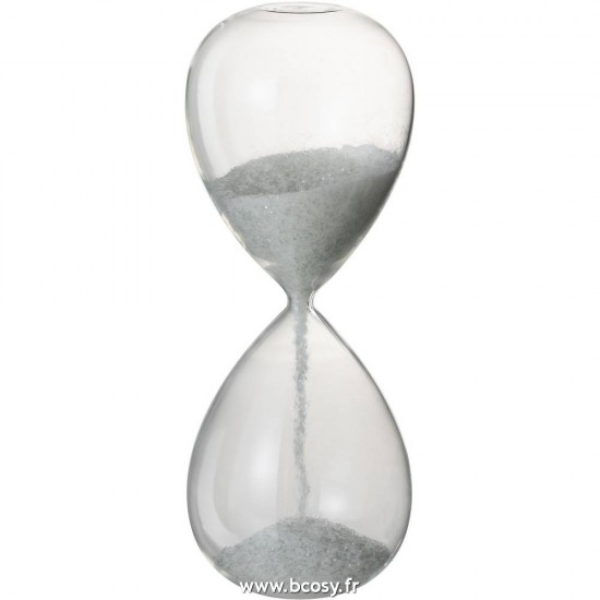 J Line Sablier Perles Verre Blanc Large 32H Jline 97638 by Jolipa 97638