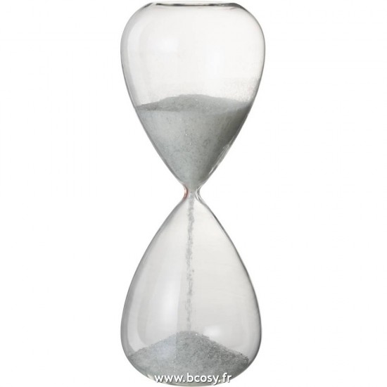 J-Line sabliers Jolipa Jline Sablier Perles Verre Blanc Extra Large