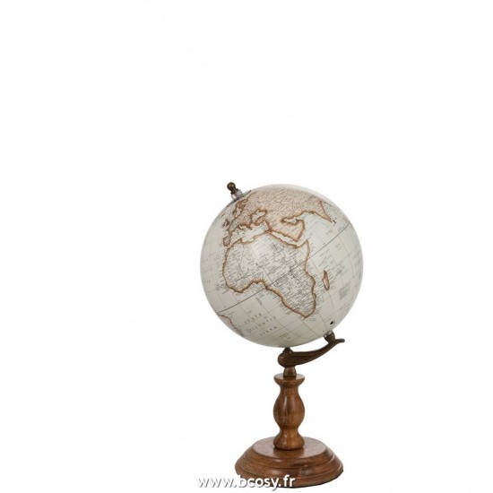 J Line Globe Sur Pied Bois Blanc Naturel Medium 38H Jline 97964 by Jolipa 97964