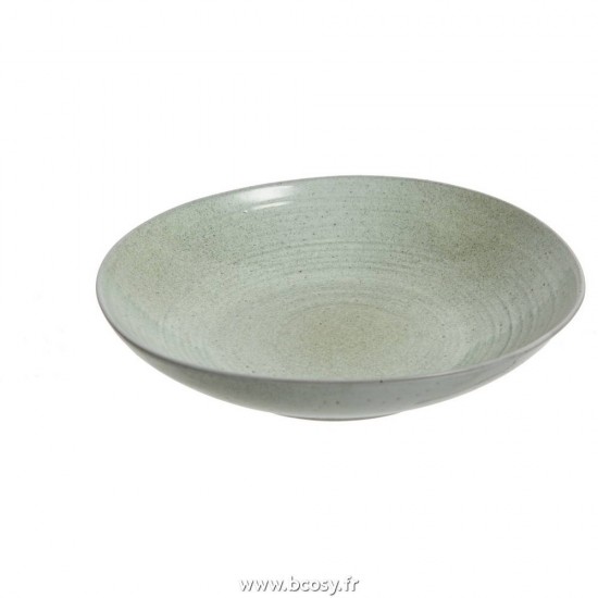 J-Line assiettes à soupe Jolipa Jline Assiette Profonde Eclaboussures Ceramique Menthe