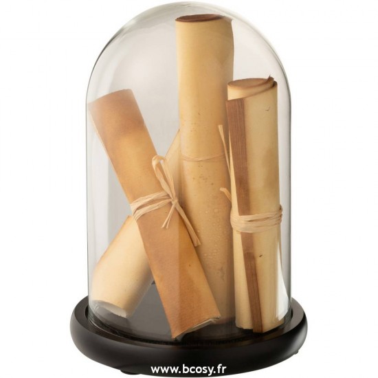 J-line 17485 Jolipa JLine objets deco cloche en verre avec objet