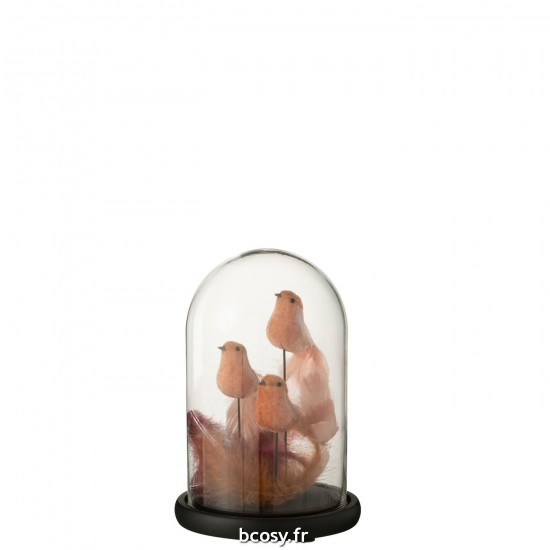 J-line 37063 Jolipa JLine objets deco cloche en verre avec objet.