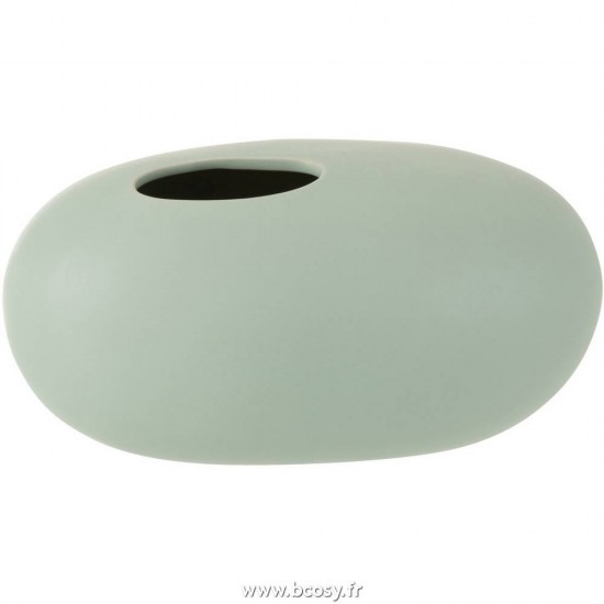 J-Line vases Jolipa Jline Vase Ovale Ceramique Vert Pastel Large