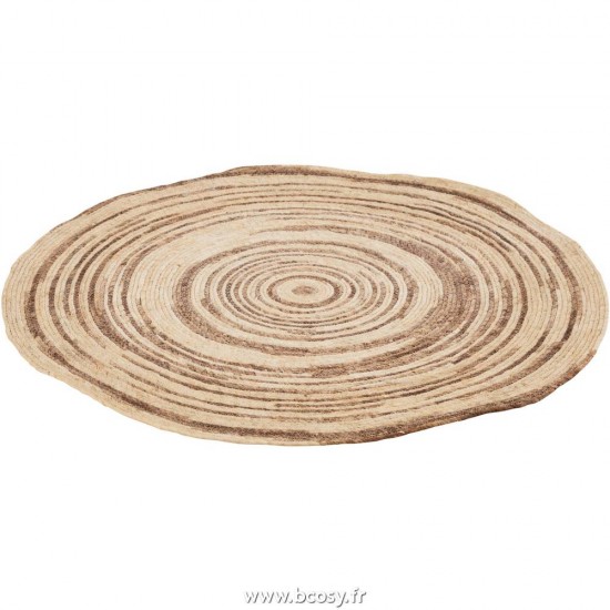 J-Line tapis moquettes Jolipa J Line Jline Tapis Rond Maïs Beige Marron